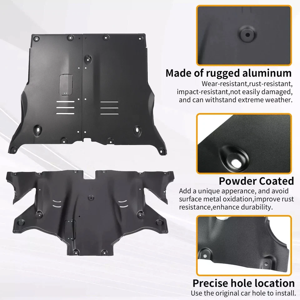 Placa de proteção revestida a pó para 2017-2024 Tesla Model 3 e protetor de motor Mondel Y - Imagem 3 de 4
