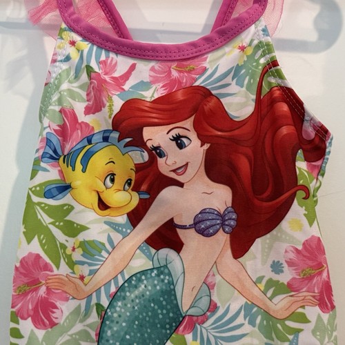 Costume da bagno Disney Sirenetta Ariel pezzo unico, rosa con volant, bambina 2T - Foto 3 di 24