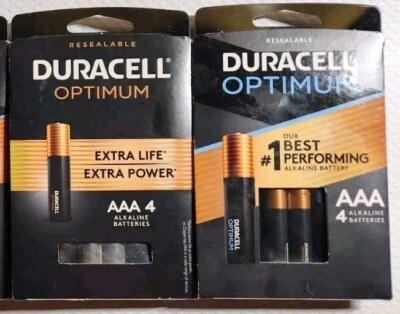 #ad Duracell Optimum 4x Power Boost AAA 4 Pack Of 2 New Sealed 4×2=8 $11.99