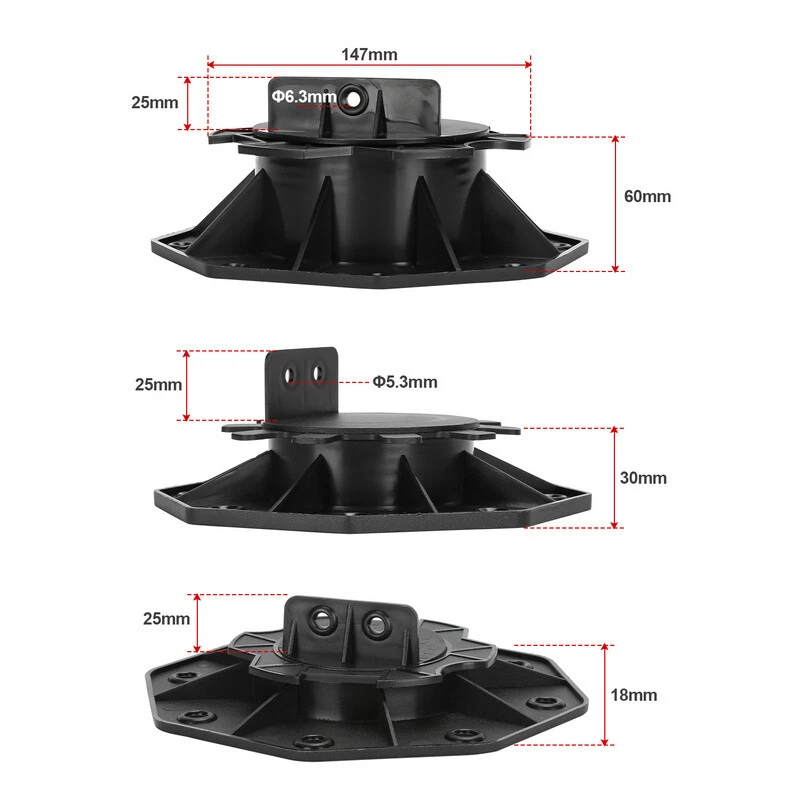 Stelzlager Terrassenlager Feinsteinzeug Fliesen Stein Plattenlager WPC 18-140mm - Bild 2 von 4