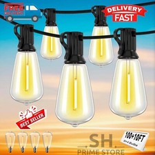 Outdoor String Lights 100ft For Patio Waterproof Connectable St38 Led Light Stri