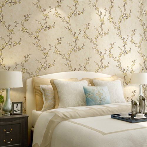 3D Embossed Non-Woven Wallpaper Bedroom Living Room Flower Decor Wall Paper - Picture 8 of 12