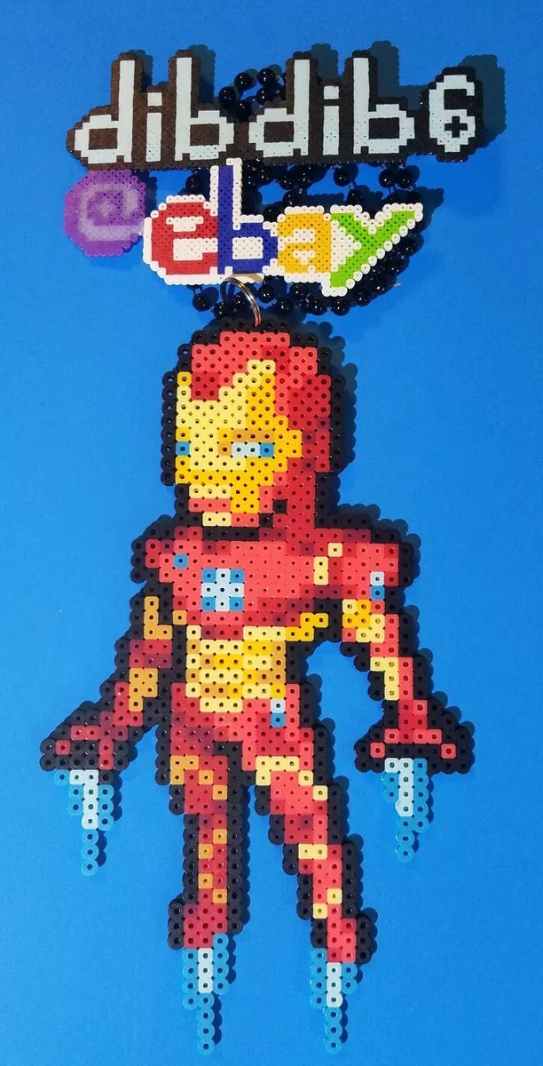 Iron man perler art hama rave kandi edm edc plur bead fuse melty marvel  avengers