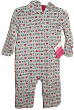 New Baby 3-6 Months Valentine's Day Romper Hooded Boy Girl LOVE