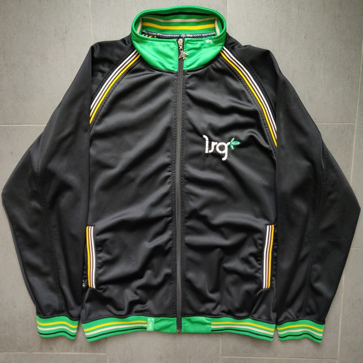 Vintage Y2K LRG Lifted Research Group Satin Black Track Jacket