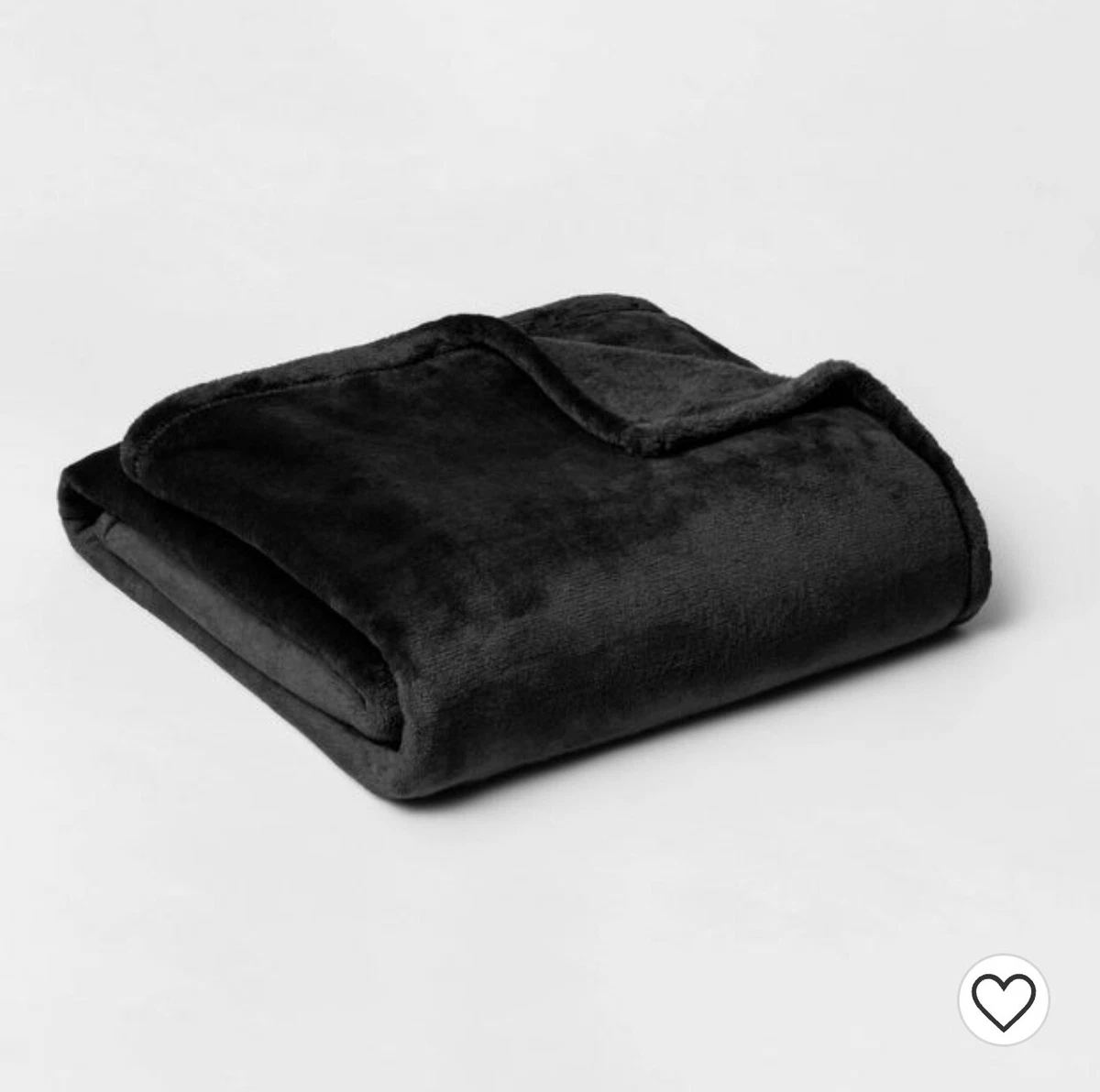 Threshold Microplush Bed Blanket Twin Twin XL Black