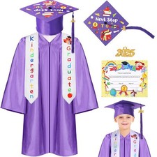 7 Pieces 2025 Kindergarten and Preschool Graduation Cap Gown Stole Set with 2...