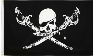 Brethren of the Coast Jolly Roger Pirate Flag 3x5 Boating Flag Skull Flag 100D