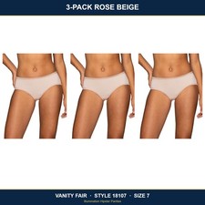 Vanity Fair Illumination Hipster Panties Size 7 Rose Beige 18107 3 Pack NWT