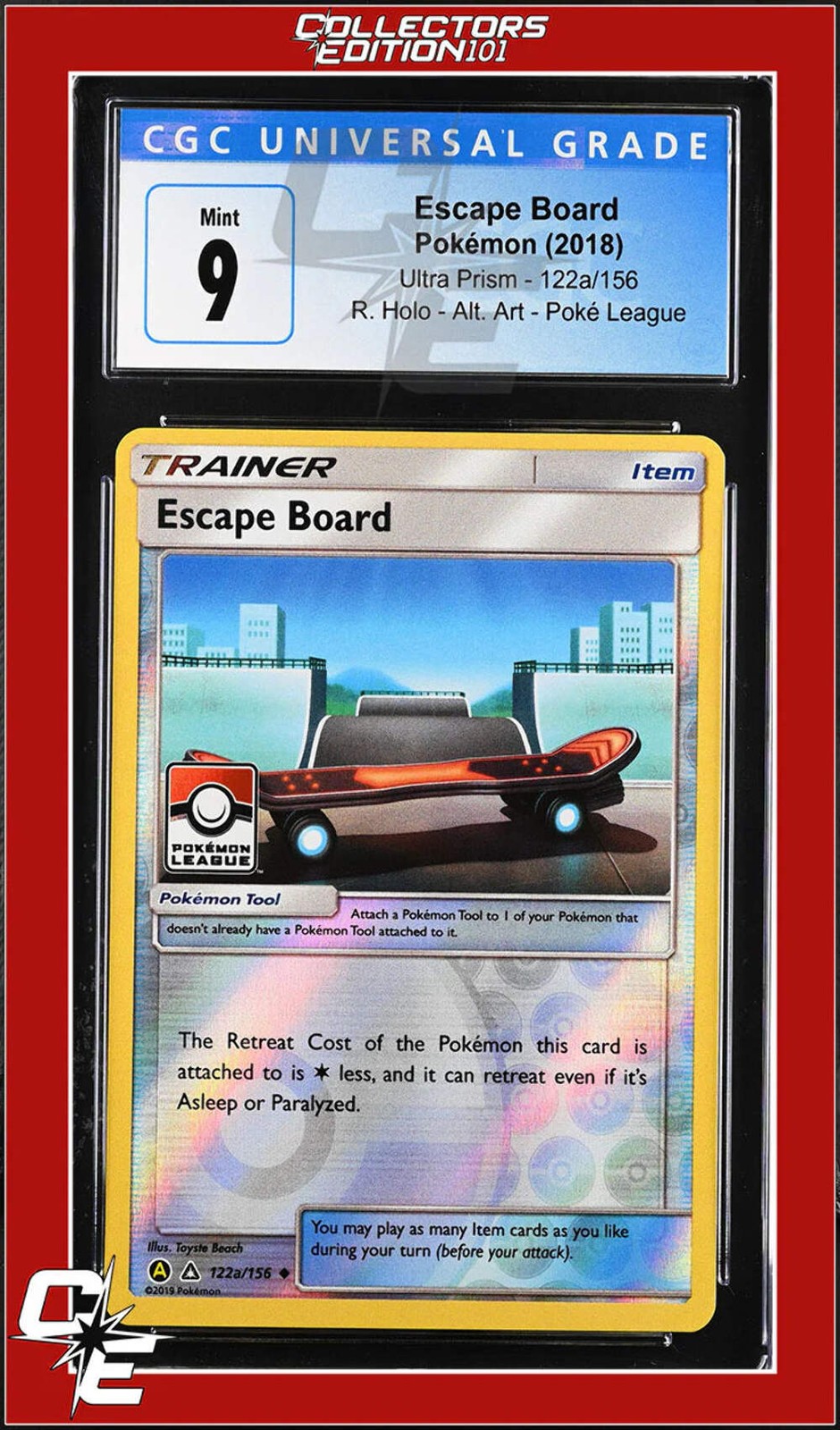 Ultra Prism Escape Board 122a/156 Reverse - Alternate Art Pokemon League CGC 9