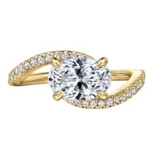 Diamant Braut Verlobungsring 1,70 kt Ovalschliff IGI Lab Created 18 kt Gelbgold