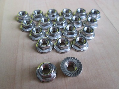 Lot of (20) M5 x 0.8 5mm A2 Stainless Steel Serrated Flange Lock Nuts #H15AC