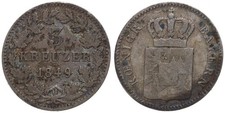 Old German States - Bavaria 3 Kreuzer 1849 - Silver 0.333, 1.3g, Ø 17mm Km#800