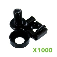 1000 Pack Lot - M6 Rack Mount Cage Nuts  Screws w/Washers - Square Clips Server