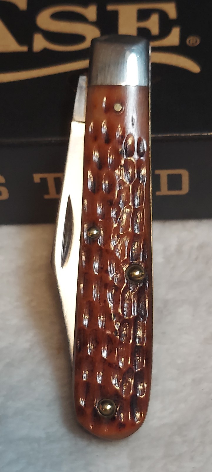 1940-1964 Case Xx 62024½ Jack Wth Beautiful Redish Bone Scales. Chip & Crack Fre