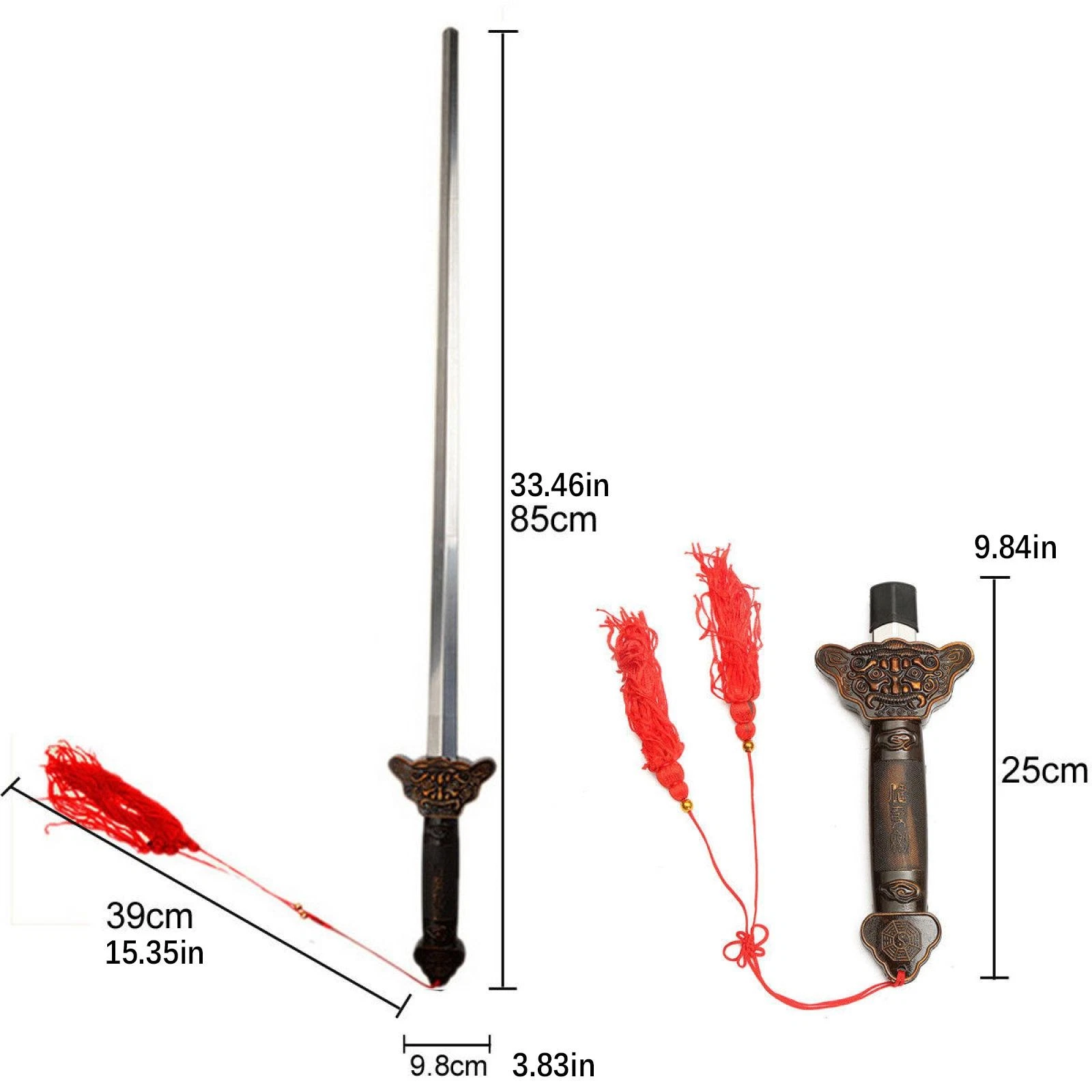 Steel Sword Swallowing Illusion Close Up Street Magician Real Magic Trick Props image 5