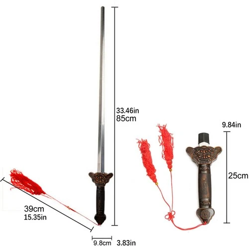 Steel Sword Swallowing Illusion Close Up Street Magician Real Magic Trick Props image 5