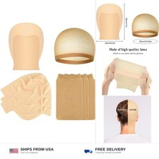 Bald cap makeup latex 4pc set nylon wig cap halloween costume adults mens