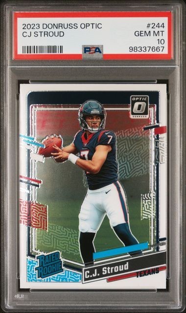 2023 Panini Donruss Optic CJ Stroud Rated Rookie PSA 10 #244 Texans