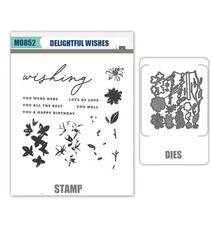 DELIGHTFUL WISHES Stamps Cutting Dies DIY Scrapbooking Card Making Album