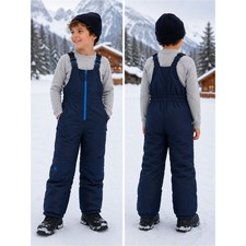 Champion Navy Kids Snow Bib Overalls with Bright Blue Zipper size 6/7