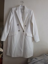 Mango Mid Length Coat Cream Sz M Nwt