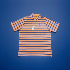 Fairway & Greene USA Made Men’s XL Stretch Orange Blue Striped NWT Polo