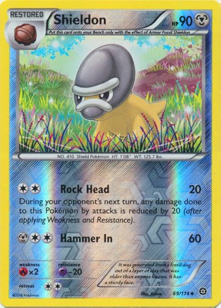 Shieldon 69/114 Reverse Holo | Steam Siege | Pokemon Card