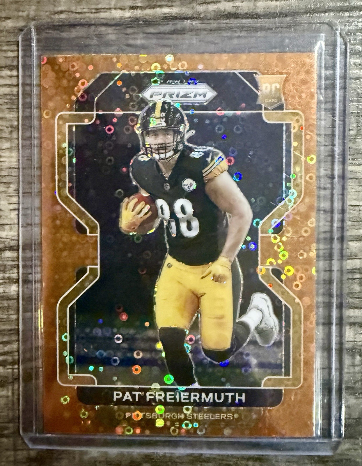 2021 Panini Prizm Pat Freiermuth Orange Disco Prizm RC #362 Pittsburgh Steelers