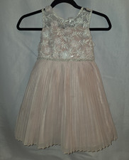 Rare Editions Girls Dress Size 6 Pink Embroidered Tulle Party