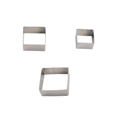  3 Stück Backform Edelstahl quadratische Form Kekse Keksstempel Backform Küche