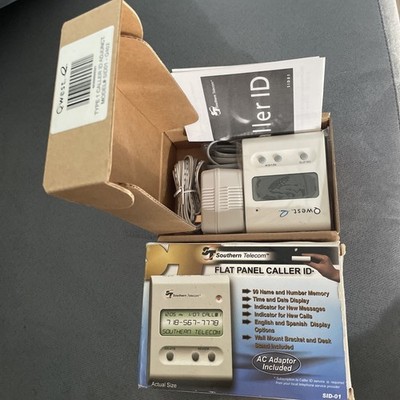 NOS Southern Telecom Flat Panel Caller ID Model #SID01 White NEW