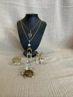 🔥 VINTAGE GOLD TONE ESTATE COSTUME JEWELRY LOT!!!