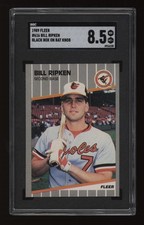 1989 Bill Ripken SGC 8.5 Fleer Baseball FF Black Box On Bat Knob #616 *NICE*