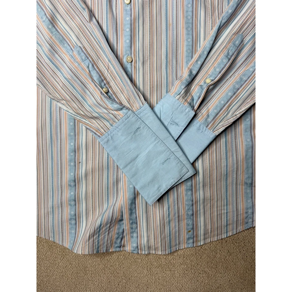 Vintage Banana Republic Mens 16-16.5 Long Sleeve Striped Dress Shirt - Image 3 of 4