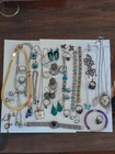 New ListingVintage 35 Sterling Turquoise Necklaces Earrings 18k 925 Bracelet Rings Lot