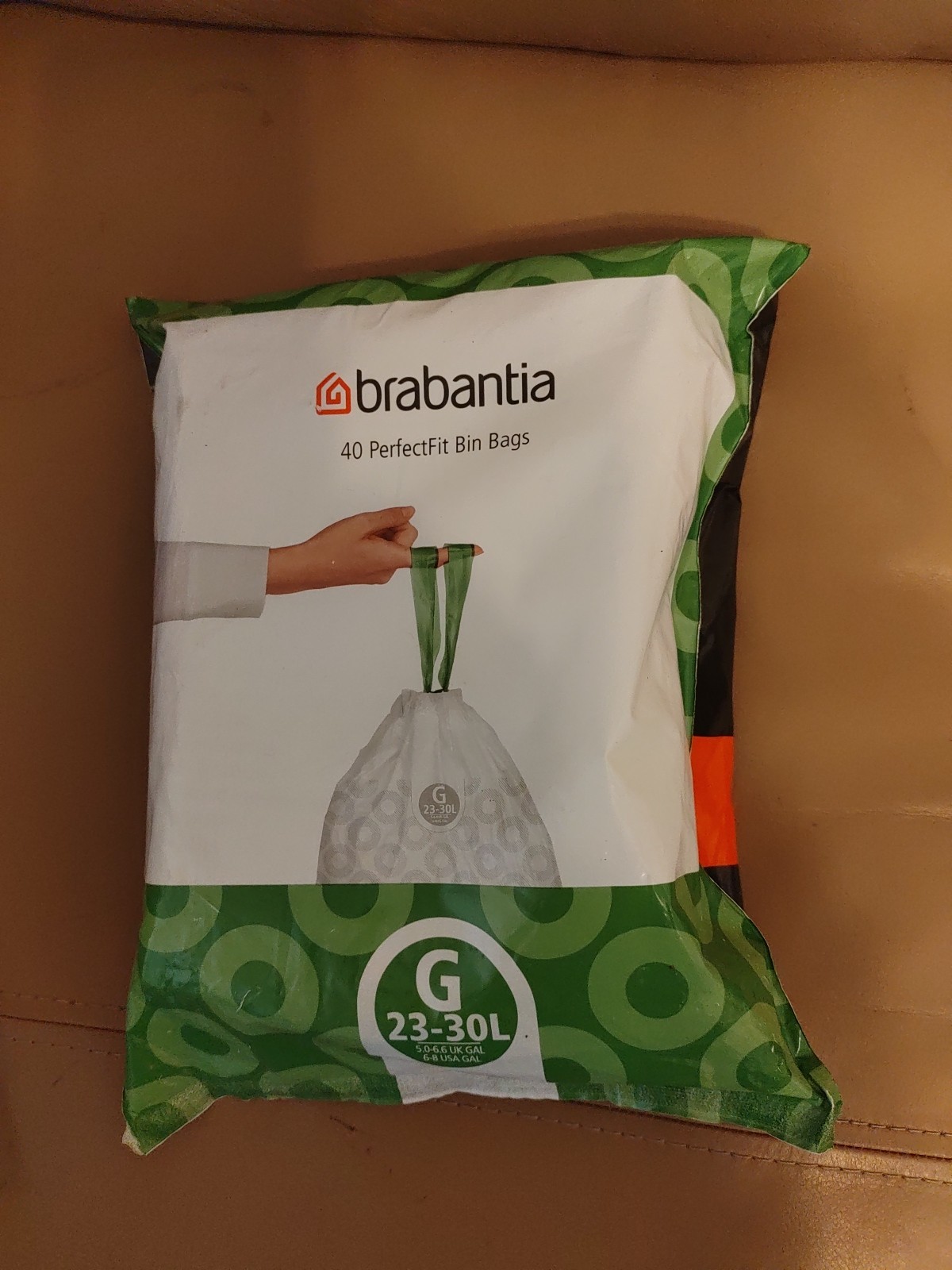 Brabantia Perfectfit Bin Liners (Size G/23-30 Litre) Thick Plastic Trash Bags wi