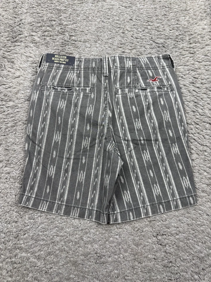 Hollister Shorts Men 30x7 Gray Southwest Aztec  Beach Prep Fit Button Fly NWT - Image 2 of 4
