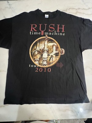 Rush Time-Machine Tour 2010 Shirt M-L Faded Black Back-In-Time