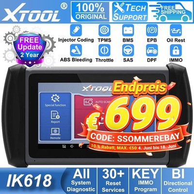 XTOOL IK618 KFZ OBD2 Diagnosegerät Auto Scanner IMMO Key Programming Alle System