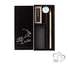 Akashiya Calligraphy Set for Adults Echizen Lacquer Black Choju Jinbutsu Giga