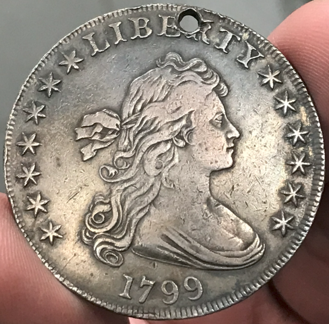 1799 $1 Draped Bust Silver Dollar - Heraldic Eagle Reverse - VF