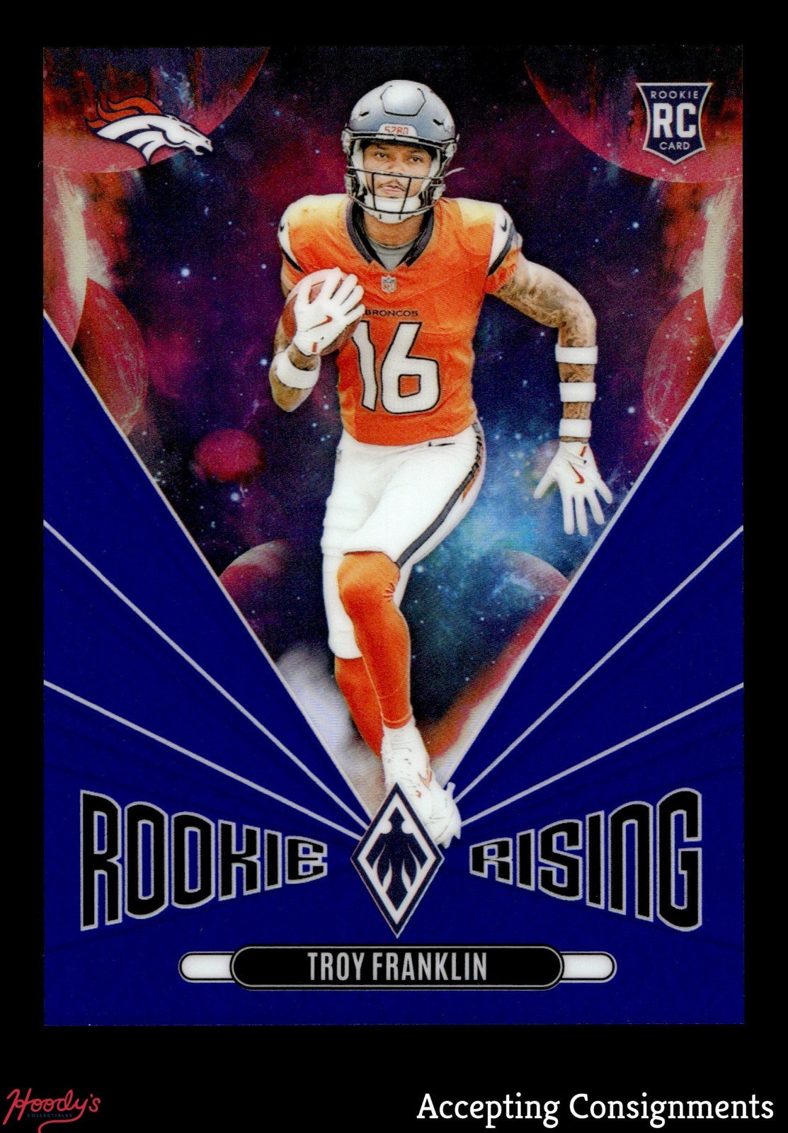 2024 Panini Phoenix Rookie Rising Blue #13 Troy Franklin RC BRONCOS 43/50