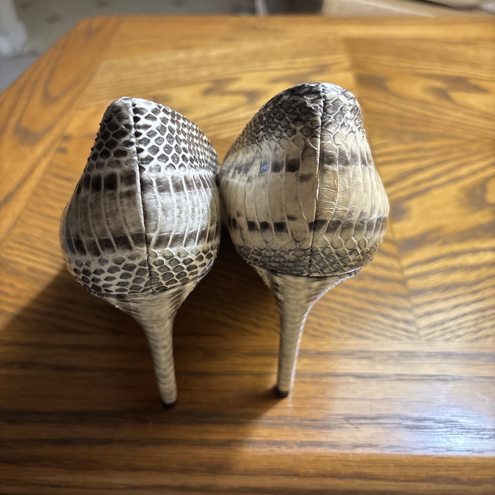 Black Cream Michael Kors Python snakeskin pumps s… - image 7