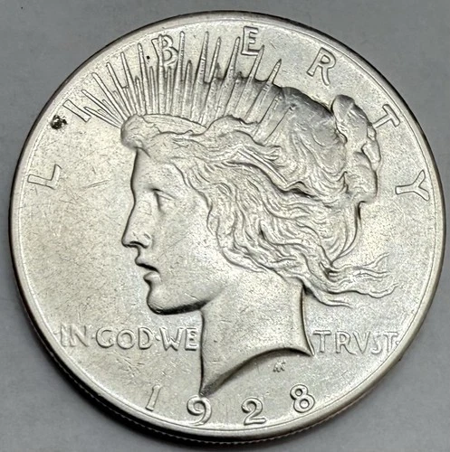 1928-P Peace Silver Dollar XF/AU Details