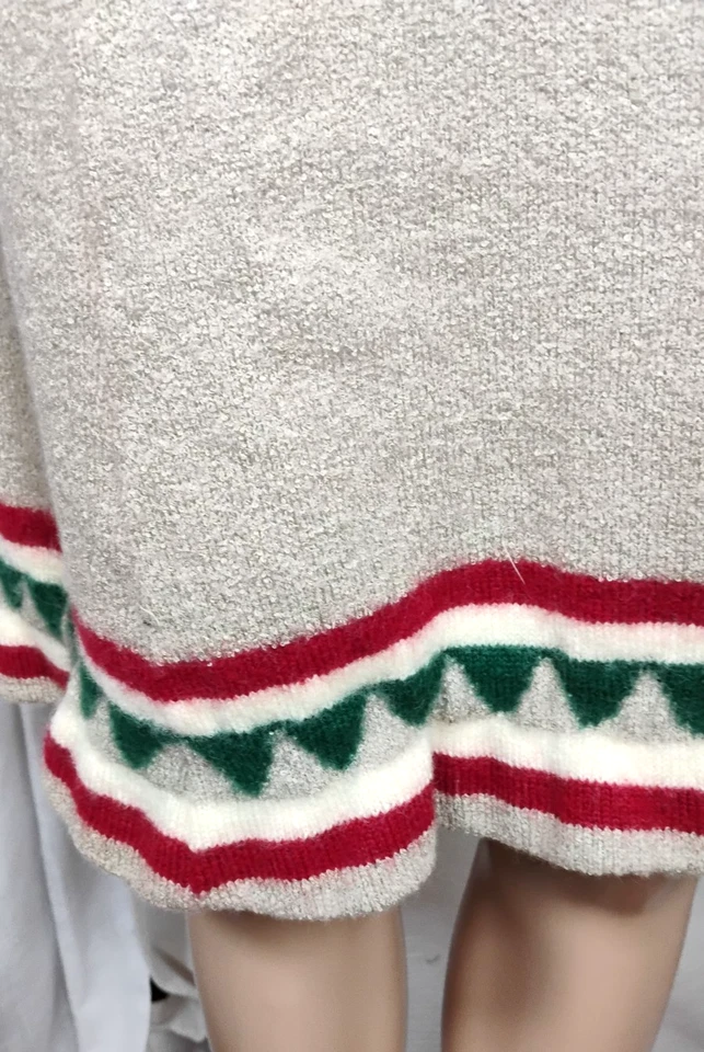 Conjunto de Falda Suéter Tejido Mezcla Lana Nórdica Bronceada Bargello Años 80 -VER FOTOS Y DESC Foto 2 de 4