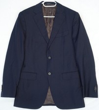 Suitsupply Napoli Reda Navy Blue Wool Blazer Size US 38 L EU 48