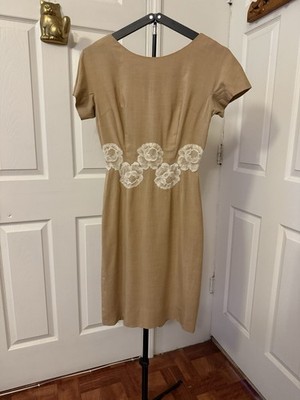 Jack Stern Originals Beige Sheath Dress Size XS Vintage 1960 s