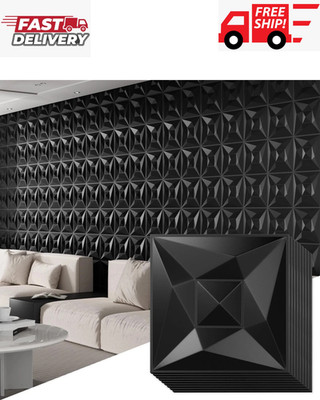 40 PCS 3D Wall Panels for Interior Wall Décor Black 11.8''*11.8'' Covering Pa