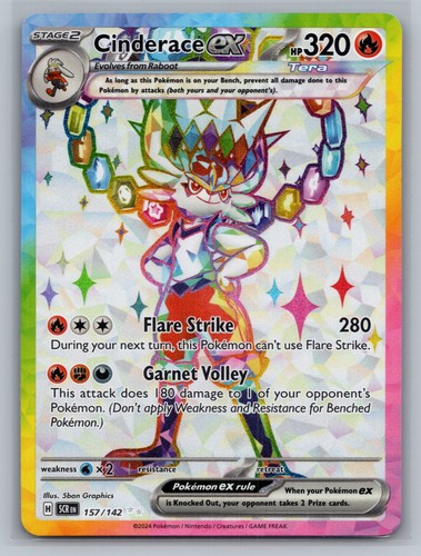 Cinderace ex Holo Ultra Rare SV07: Stellar Crown 157/142 NM pokemon ME3